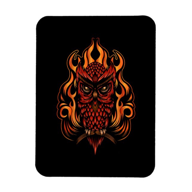 Imán Lechuza de Fuego (Vertical)