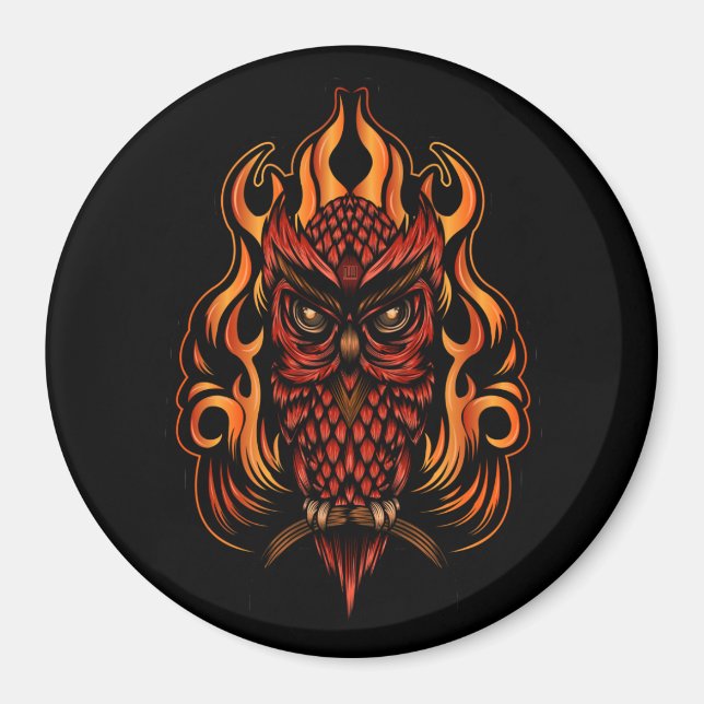 Imán Lechuza de Fuego (Frente)