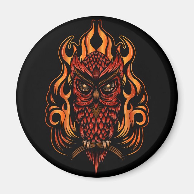 Imán Lechuza de Fuego (Frente)