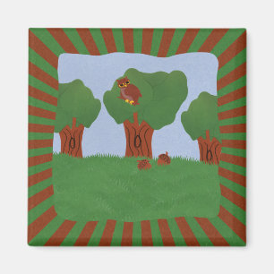 Imán Lechuza en el diseño del arbusto de roble