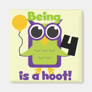 Imán Lechuza Hoot 4º cumpleaños camisetas y regalos