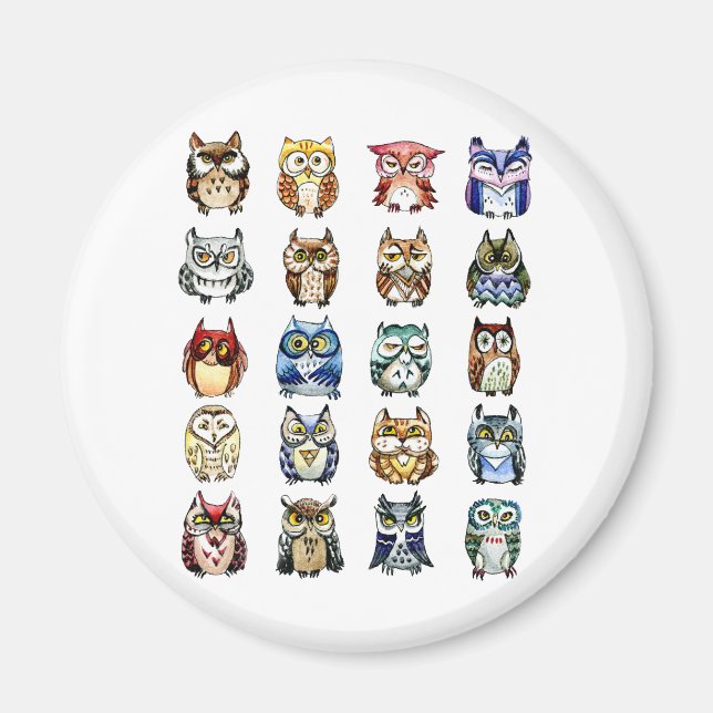 Imán Lechuzas y gatos (Frente)