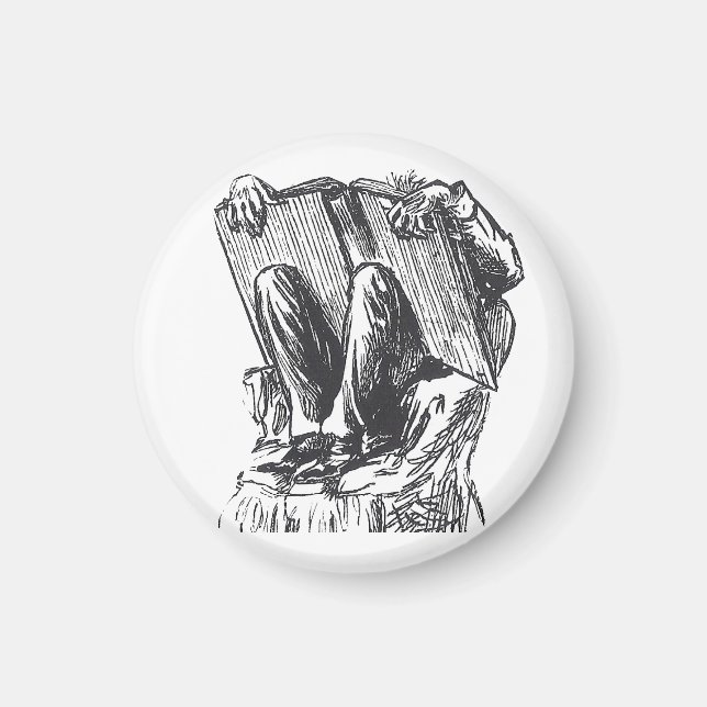 Imán Lectura de gusanos de biblioteca (Frente)