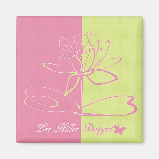 Imán Lee Hiller Designs Logo Accents Pink Green  (Frente)