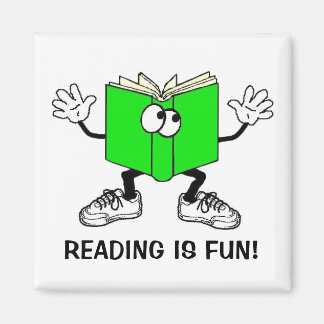 Imán "Leer es divertido" Fridge Magnet SQUARE