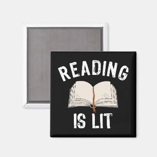 Imán Leer es ligero - literatura leyendo libros Vintage