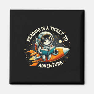 Imán Leer Es Un Gato Astronauta De Ticket Para Aventura