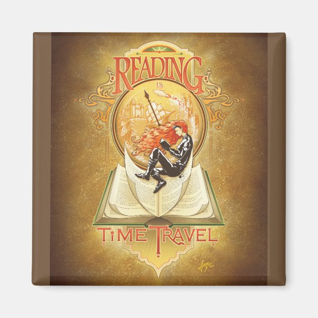 Imán Leer es viajar en el tiempo (Frente)