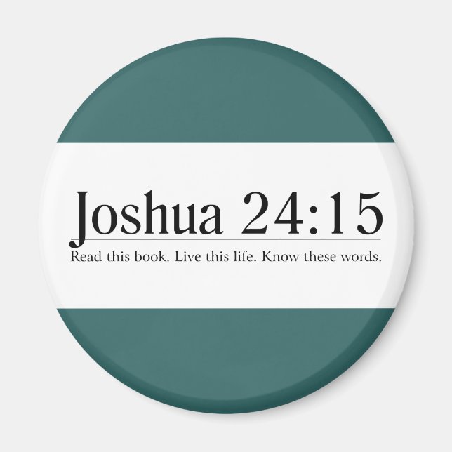 Imán Leer la Biblia Josué 24:15 (Frente)