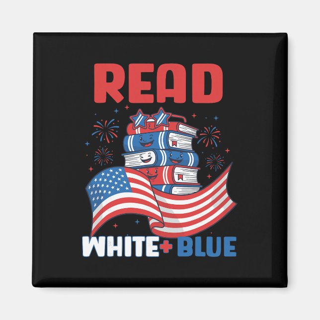Imán Leer Libro Blanco y Azul 250 Aniversario 4  (Frente)