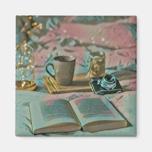 Imán Leer libros, beber café