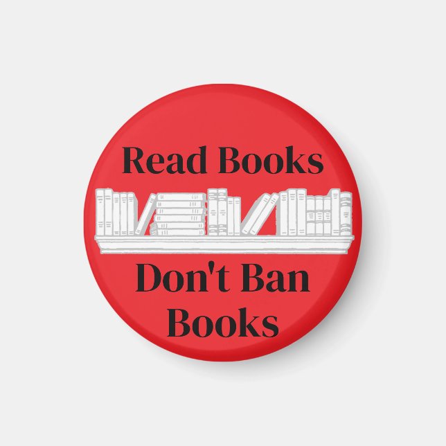 Imán Leer libros, no prohibir libros (Frente)