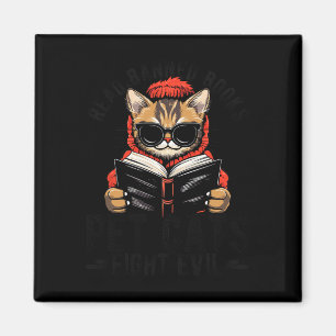 Imán Leer Libros Prohibidos Mascotas Gatos Luchan Contr