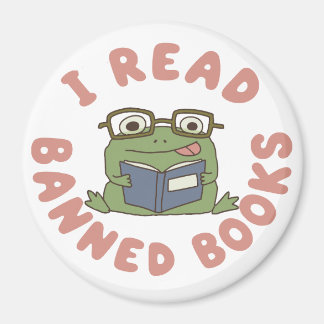 Imán Leer Libros Prohibidos Rana Divertida Leyendo