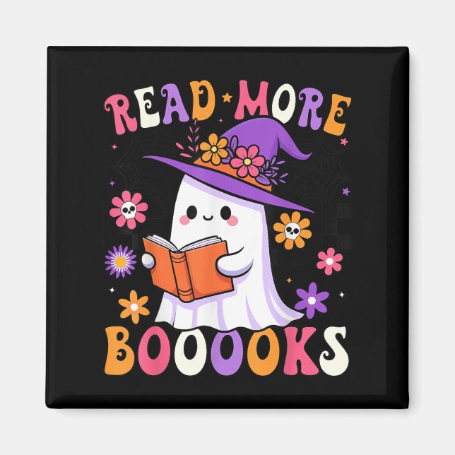 Imán Leer Más Libros Fantasma Leyendo Libro Divertido P (Frente)