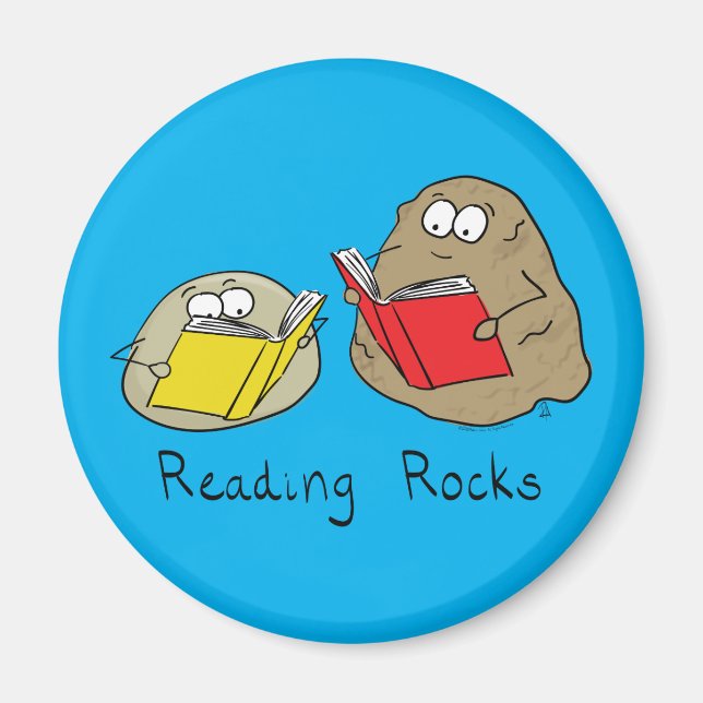 Imán Leer Rocas Divertido libro Magnet (Frente)