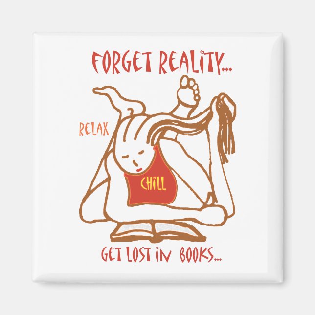 Imán LEER un libro - olvidar la realidad (Frente)