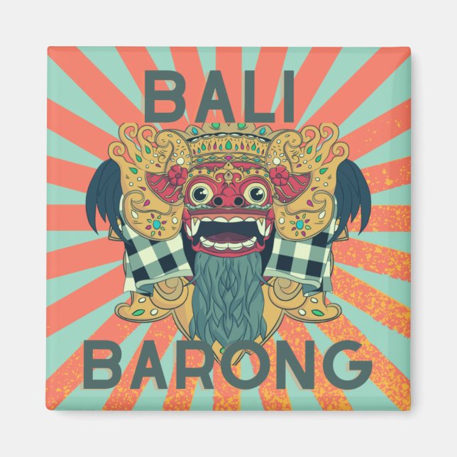 Imán Legado de Barong: Vintage Bali Magnet (Frente)