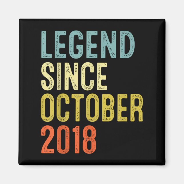 Imán Legend Since October 2018 7th Birthday 7 Year Old  (Frente)