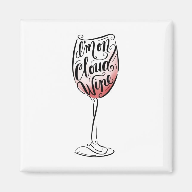 Imán Leída mano e ilustrada estoy en Cloud Wine (Frente)