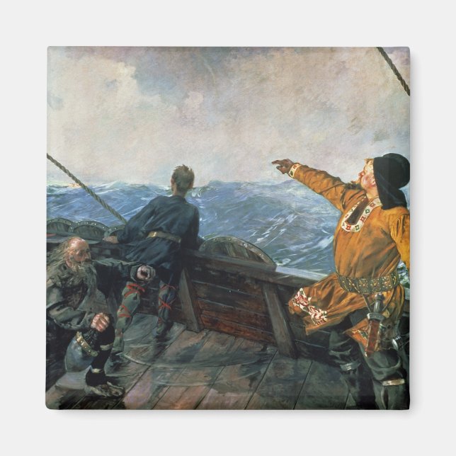 Imán Leif Eriksson mira tierra en Estados Unidos, 1893 (Frente)