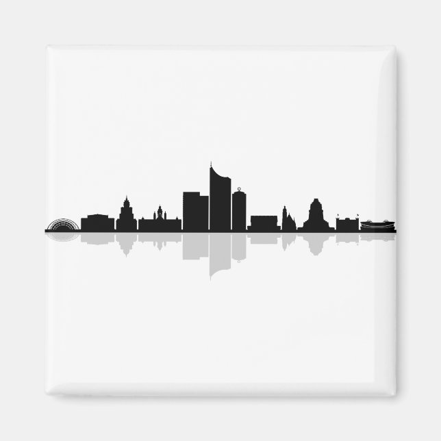 Imán LEIPZIG Deutschland City Skyline Silhouette (Frente)