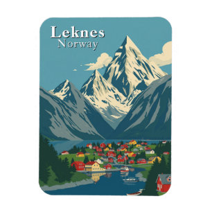 Imán Leknes Noruega Mountain Travel Souvenir