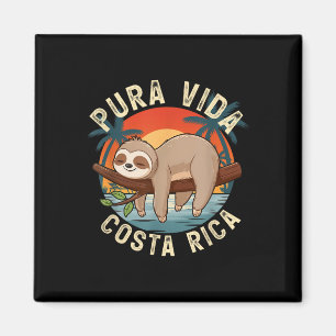 Imán Lema de la naturaleza tropical del atardecer Costa