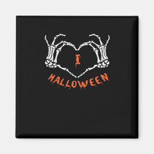 Imán Lema Halloween. Gesto Cardíaco Hecho De Skeleton