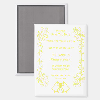 Imán Lemon Bells Scrollwork Wedding Guardar La Fecha
