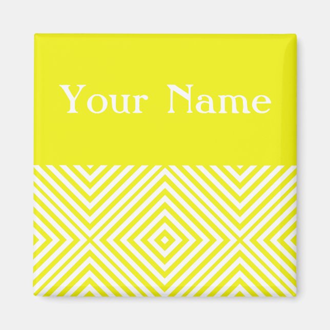Imán Lemon Diamond Chevron con nombre (Frente)