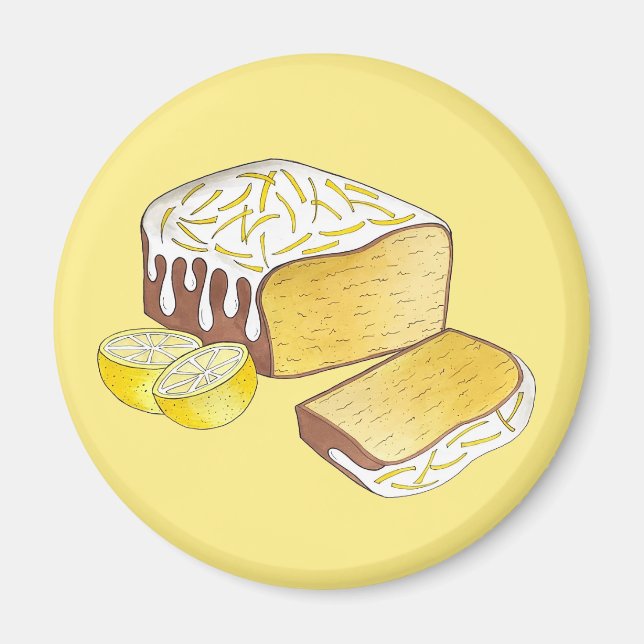 Imán Lemon Drizzle Pound Cake Loaf British Baking Food (Frente)