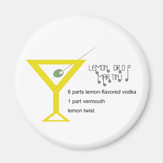 Imán Lemon Drop Martini Magnet (Frente)