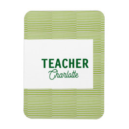 Imán Lemon green white stripes teacher professor name c
