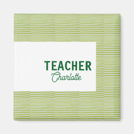 Imán Lemon green white stripes teacher professor name c