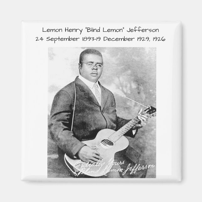 Imán Lemon Henry Blind Lemon jefferson 1926 (Frente)