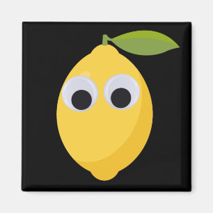 Imán Lemon, sweet fruit with googly eyes 