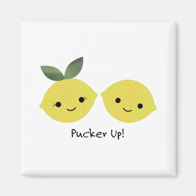 Imán Lemones divertidos de Pucker Up (Frente)