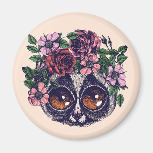 Imán Lemur floral dulce