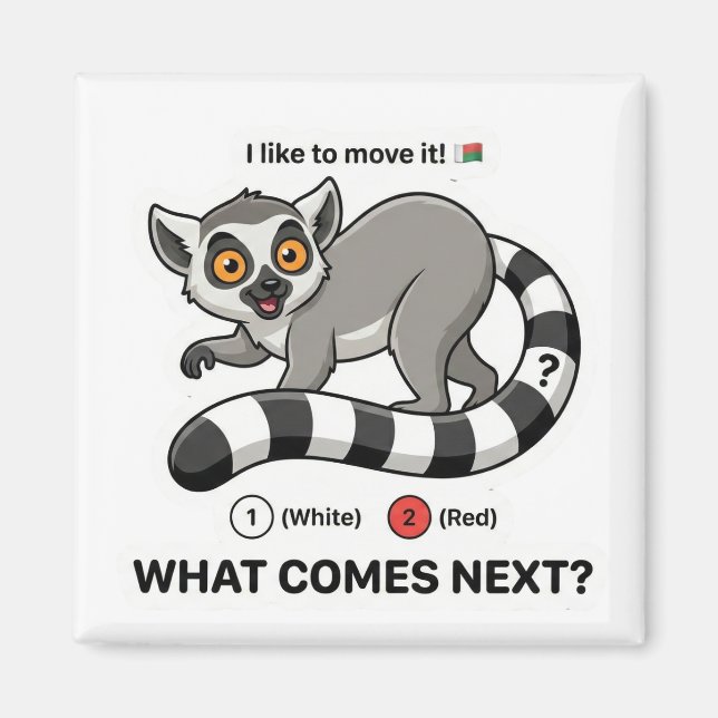 Imán Lemur Tail Color Pattern (Frente)