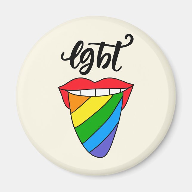 Imán Lengua arcoiris LGBT (Frente)