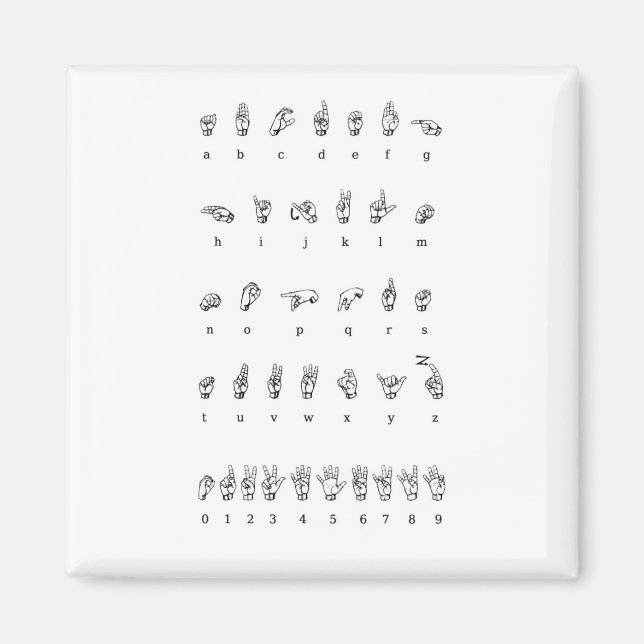 Imán Lenguaje de Rótulo americano (ASL) (Frente)