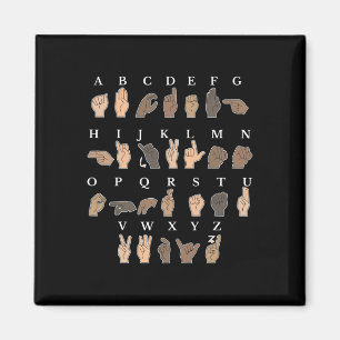 Imán Lenguaje de Rótulo mano ASL Gesto de la mano Conci