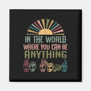 Imán Lenguaje de Rótulo Sensibilización Sorda Amabilida