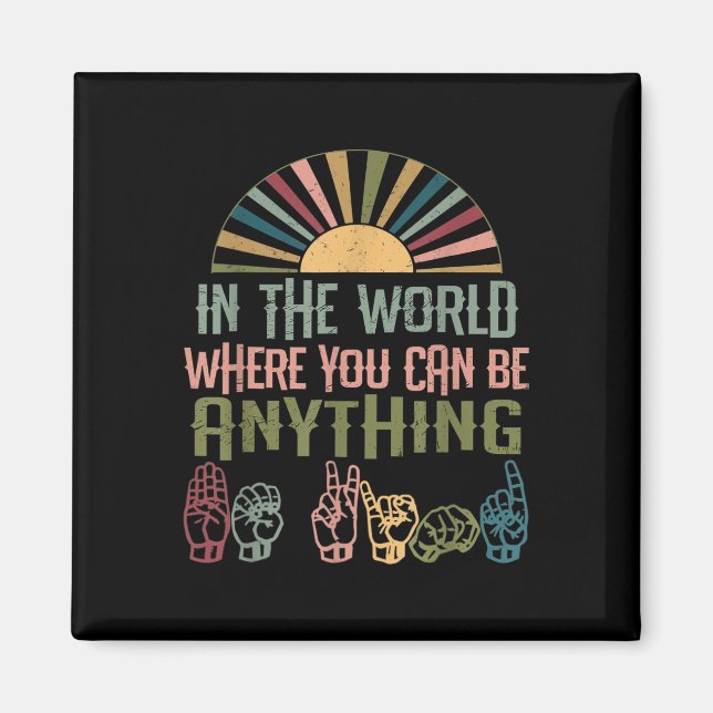 Imán Lenguaje de Rótulo Sensibilización Sorda Amabilida (Frente)