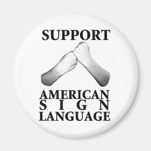 Imán Lenguaje de signos americano de la ayuda (trasero)