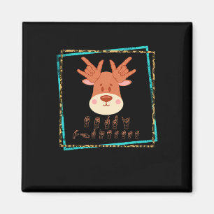 Imán Lenguaje Rótulo Navidades sordos reno sordo ASL aw