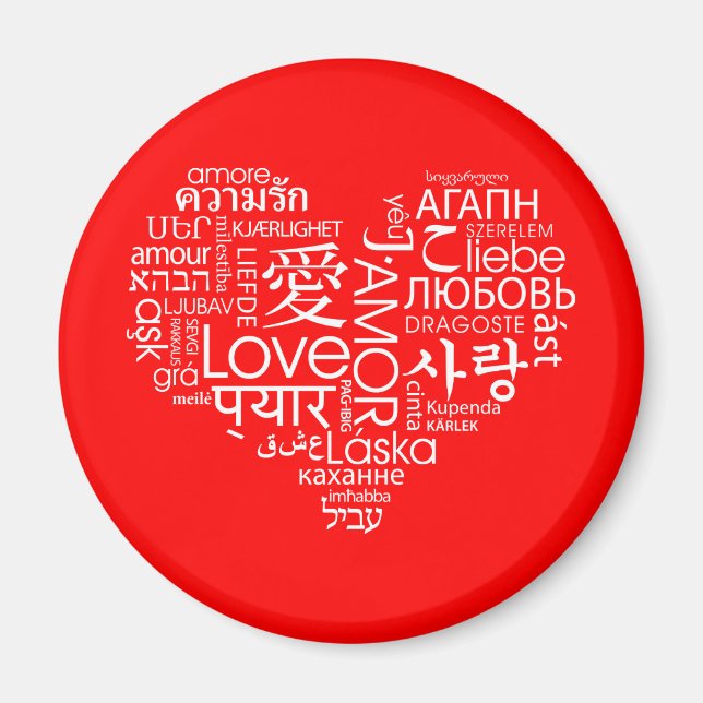 Imán Lenguas del Corazón del Amor (Frente)