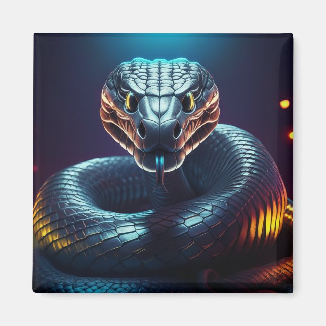 Imán Lengüetazo de serpiente víbora plateada (Frente)