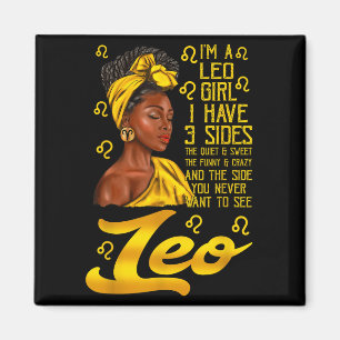 Imán Leo Afro Black Woman es mi Rótulo de cumpleaños Zo
